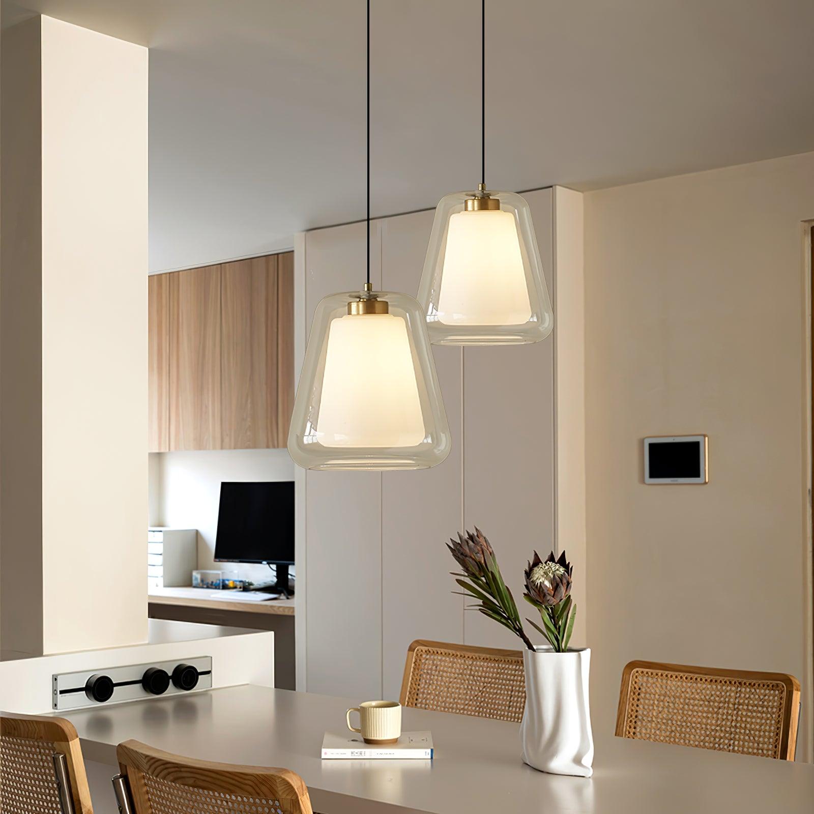 Lucinda Pendant Light - Contemporary Glass Design with LED or Edison Bulb