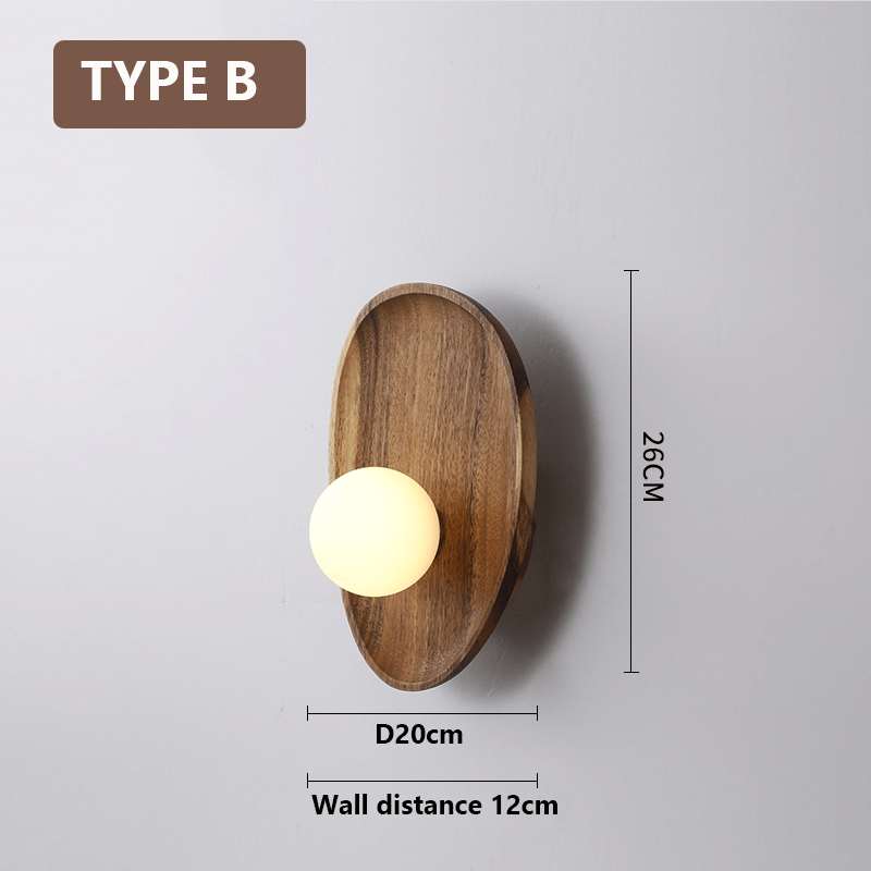 Natural Wooden Wall Mounted Lamp – Rustic LED Lighting Fixture