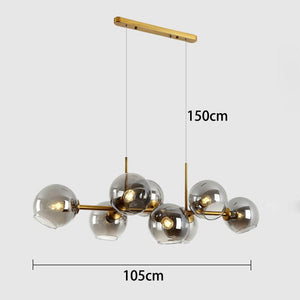 Modern Dining Chandelier - Sleek Pendant with Remote Control