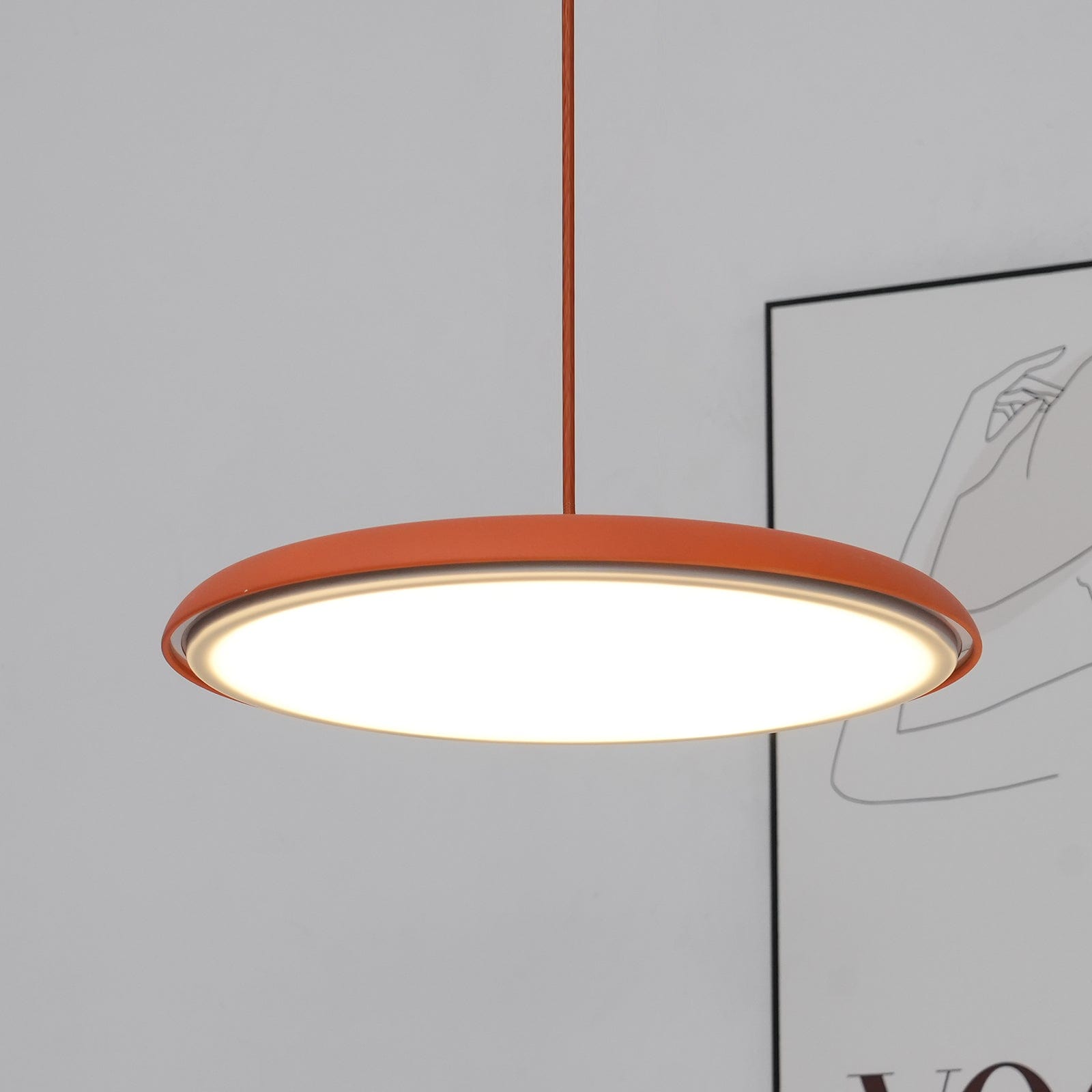 Modern Minimalist Pendant Light with Warm White LED and Metal Acrylic Design