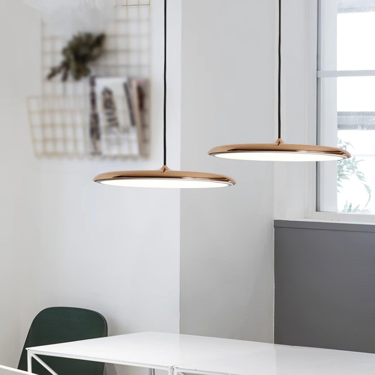 Modern Minimalist Pendant Light with Warm White LED and Metal Acrylic Design