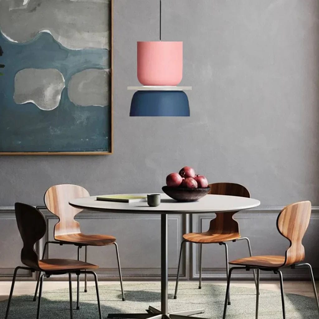 Color-Block Acrylic Pendant Light with Nordic Macaron Design