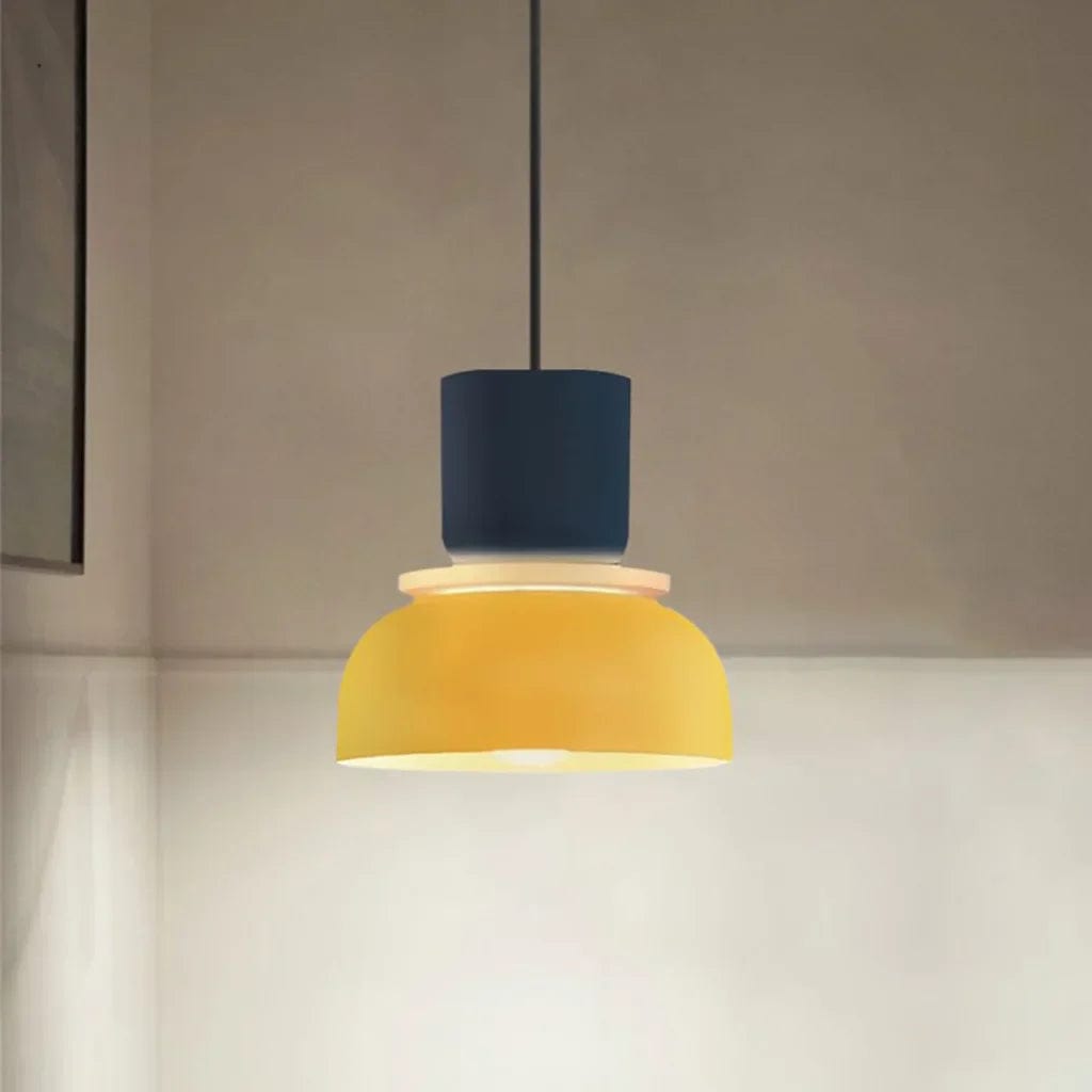 Color-Block Acrylic Pendant Light with Nordic Macaron Design