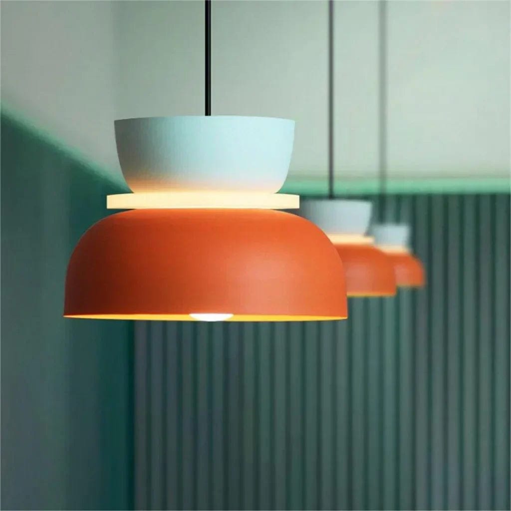 Color-Block Acrylic Pendant Light with Nordic Macaron Design