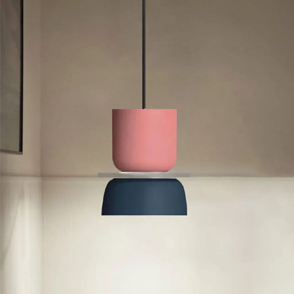 Color-Block Acrylic Pendant Light with Nordic Macaron Design