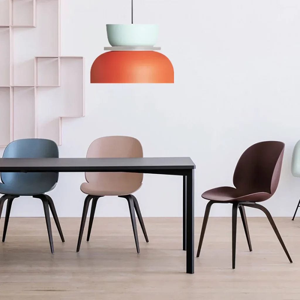 Color-Block Acrylic Pendant Light with Nordic Macaron Design