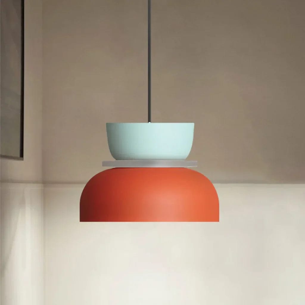 Color-Block Acrylic Pendant Light with Nordic Macaron Design