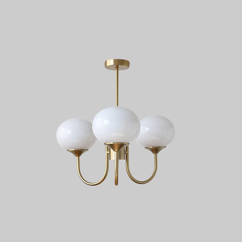 Golden Glam Ceiling Light – Elegant Pink Glass Shades