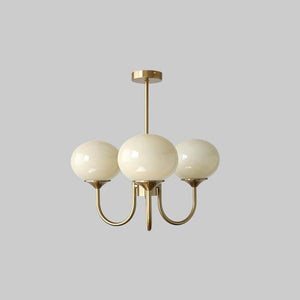 Golden Glam Ceiling Light – Elegant Pink Glass Shades