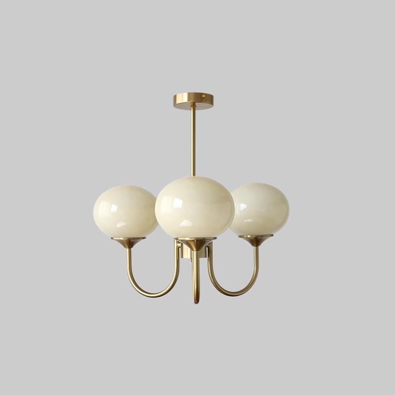 Golden Glam Ceiling Light – Elegant Pink Glass Shades