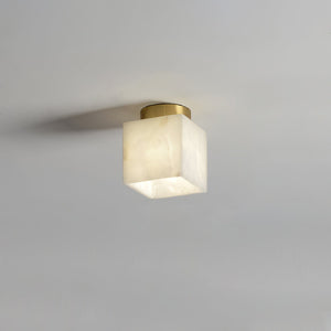 Moon Glow Alabaster Ceiling Light - Brass & White LED Fixture