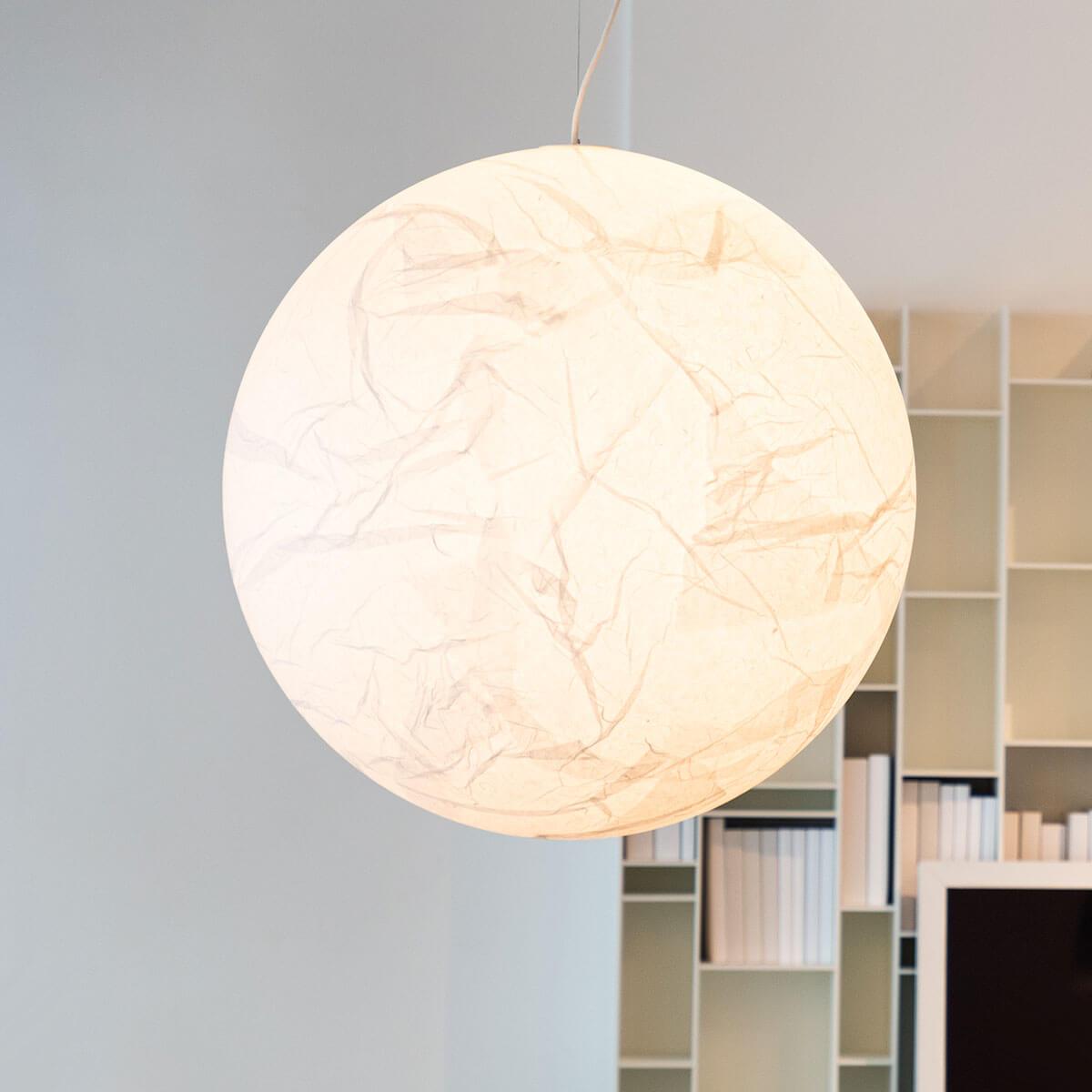 Moon Silk Pendant Lamp - Tranquil LED Lighting with Natural Mulberry Silk Design