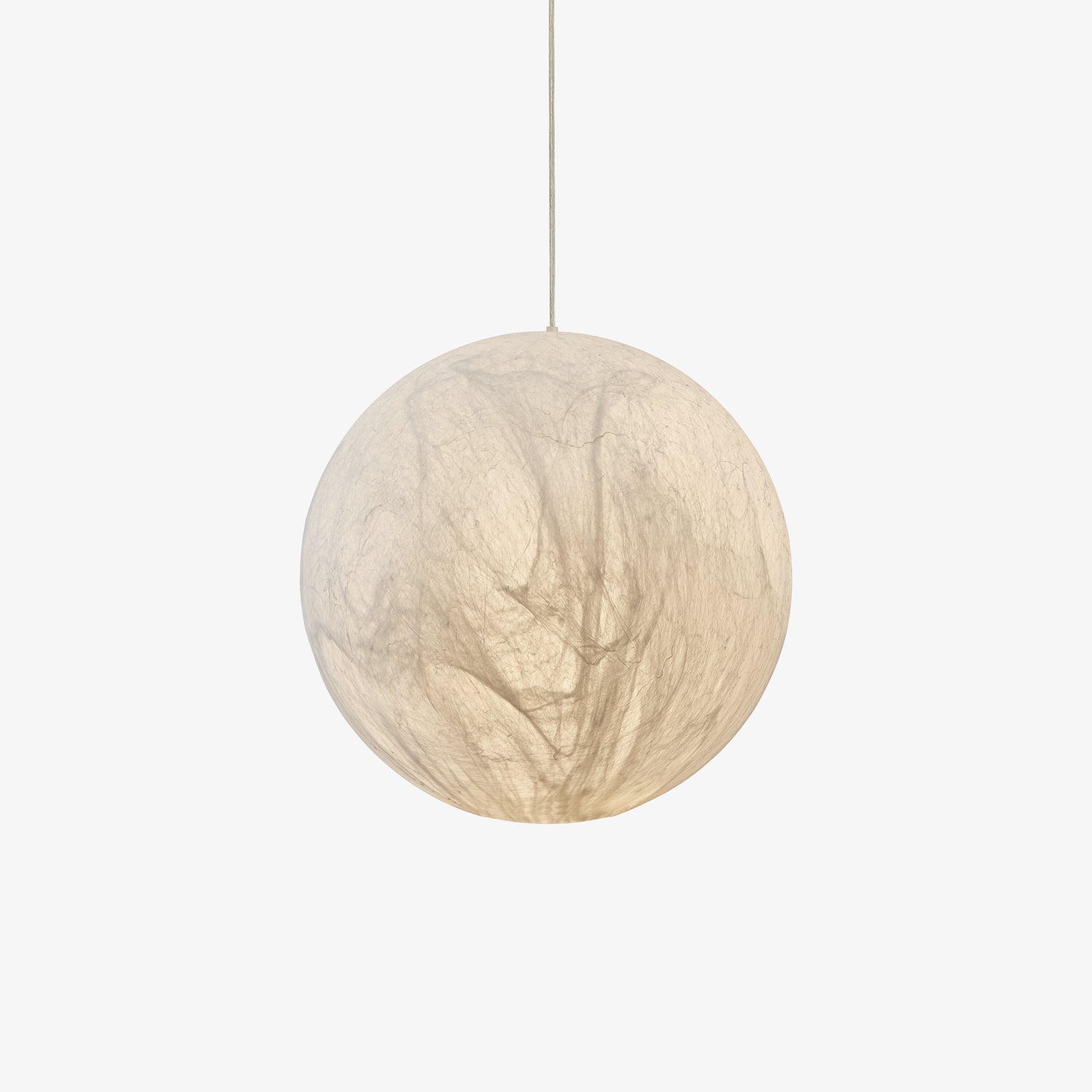 Moon Silk Pendant Lamp - Tranquil LED Lighting with Natural Mulberry Silk Design