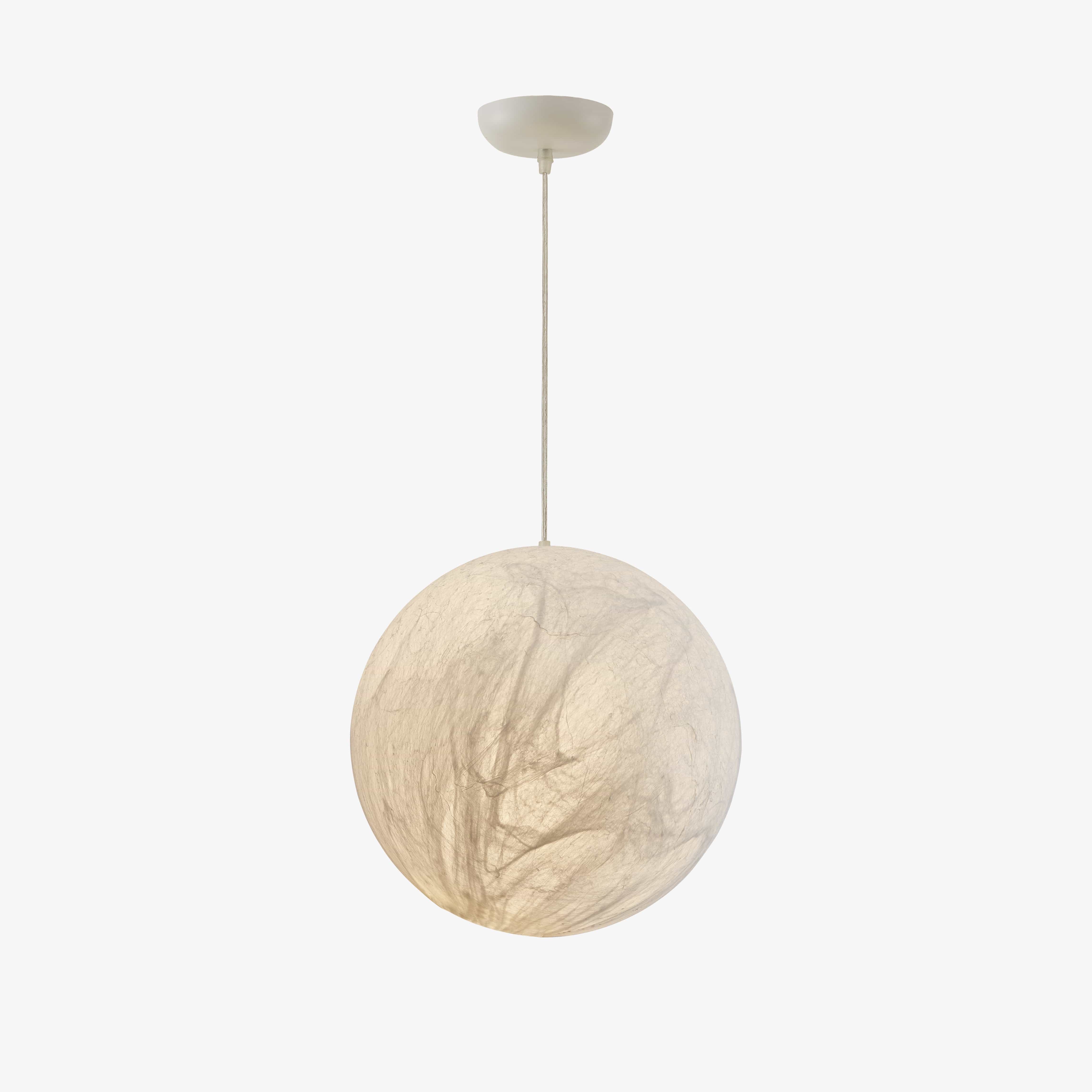 Moon Silk Pendant Lamp - Tranquil LED Lighting with Natural Mulberry Silk Design