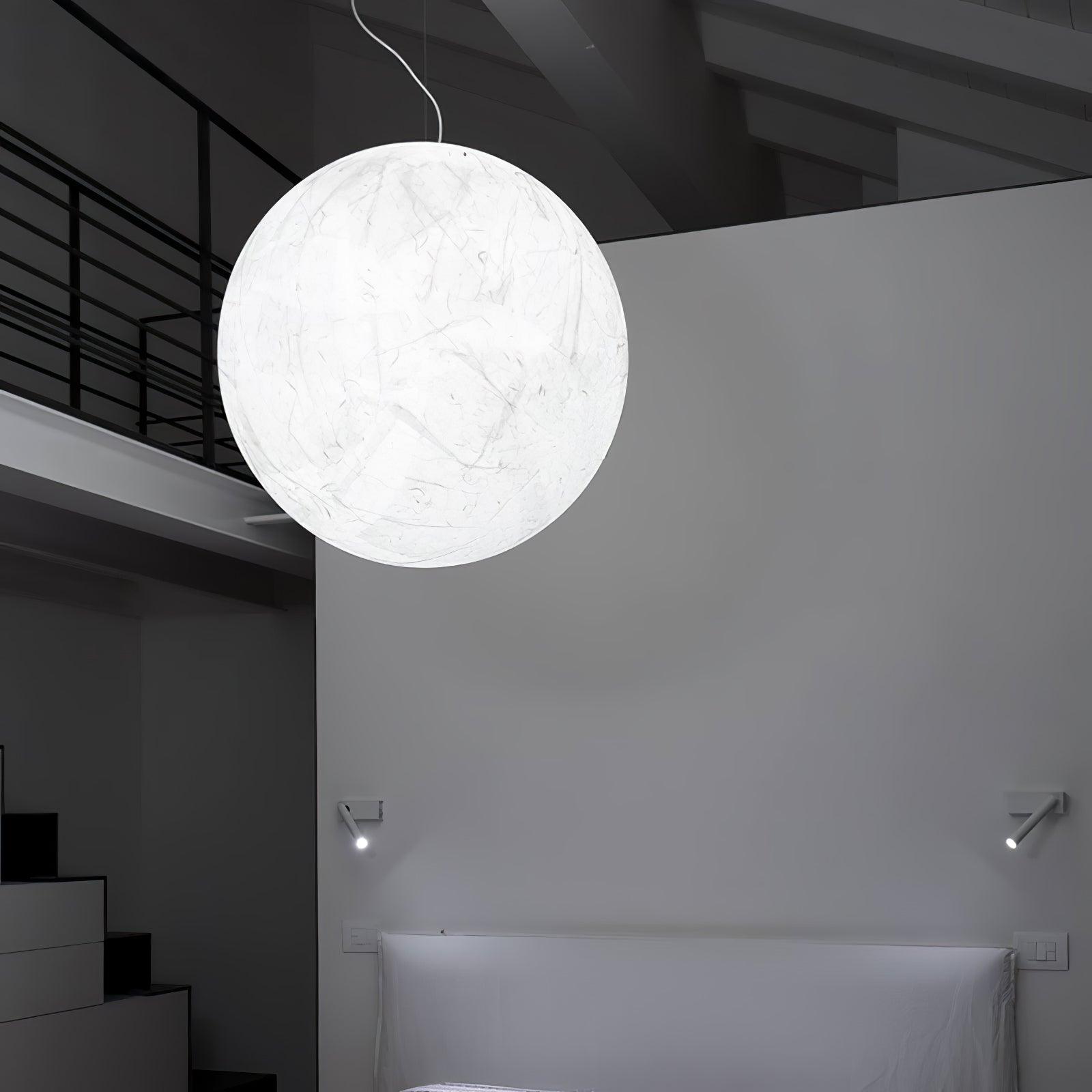 Moon Silk Pendant Lamp - Tranquil LED Lighting with Natural Mulberry Silk Design