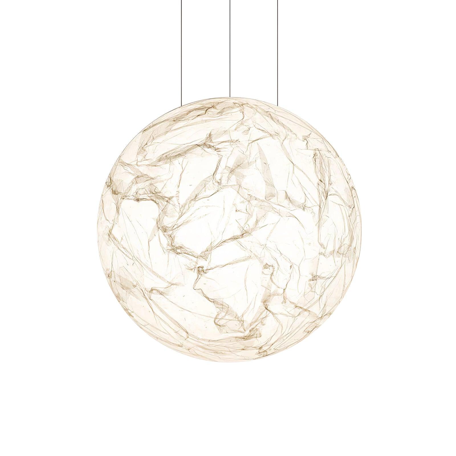 Moon Silk Pendant Lamp - Tranquil LED Lighting with Natural Mulberry Silk Design