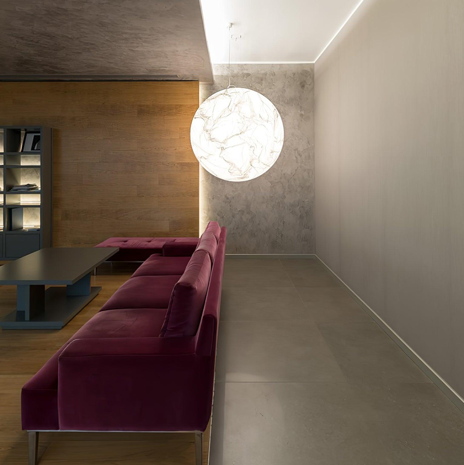 Moon Silk Pendant Lamp - Tranquil LED Lighting with Natural Mulberry Silk Design