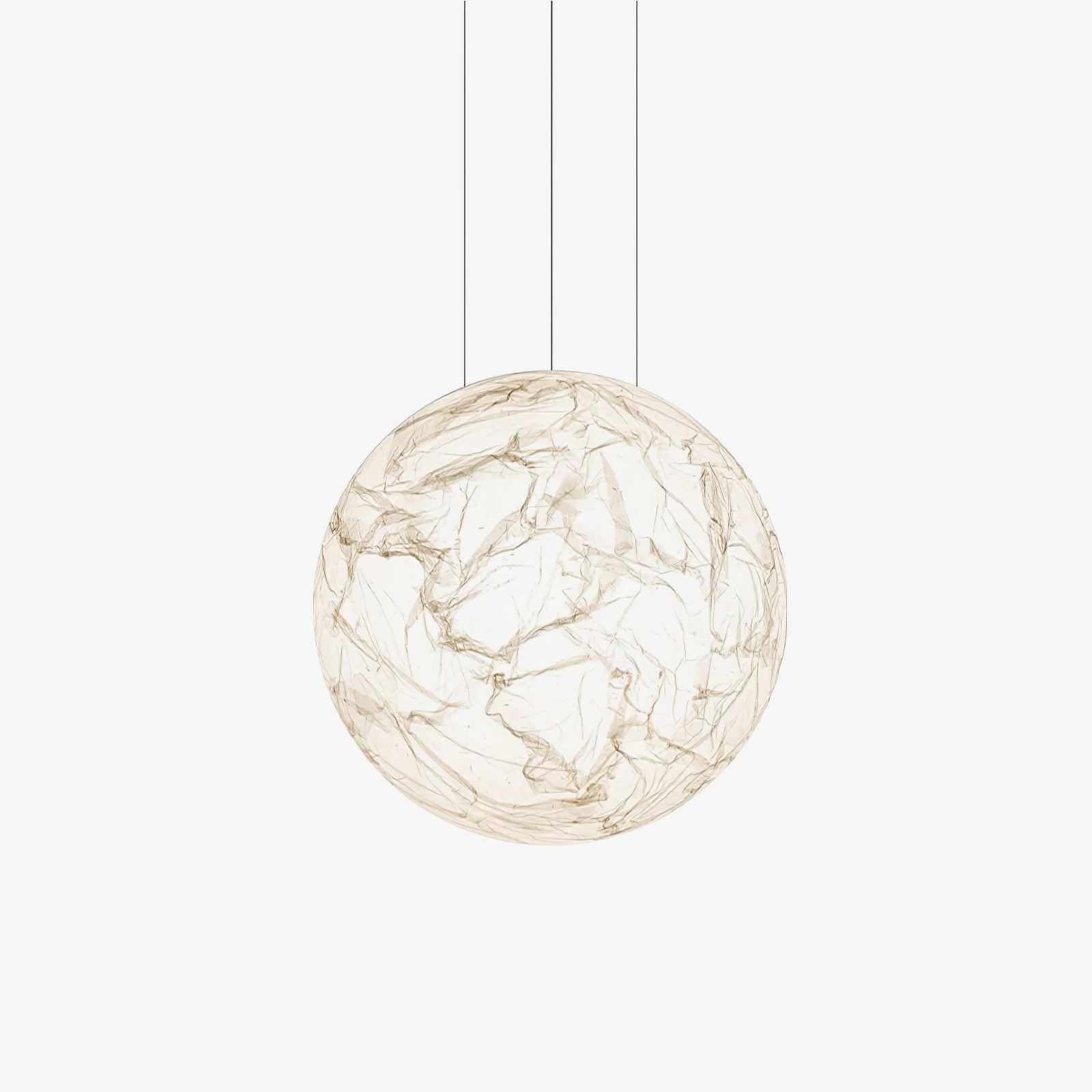 Moon Silk Pendant Lamp - Tranquil LED Lighting with Natural Mulberry Silk Design