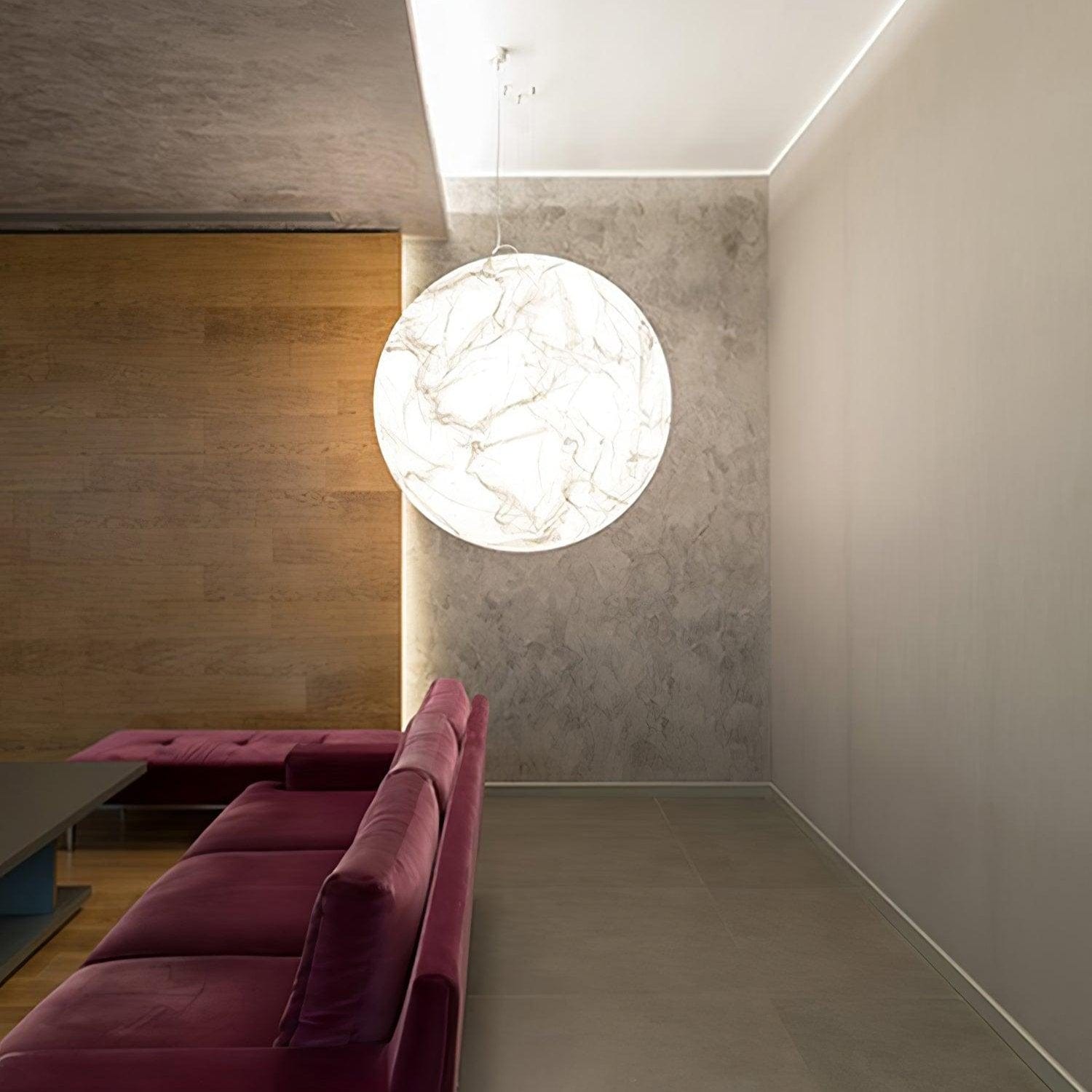 Moon Silk Pendant Lamp - Tranquil LED Lighting with Natural Mulberry Silk Design