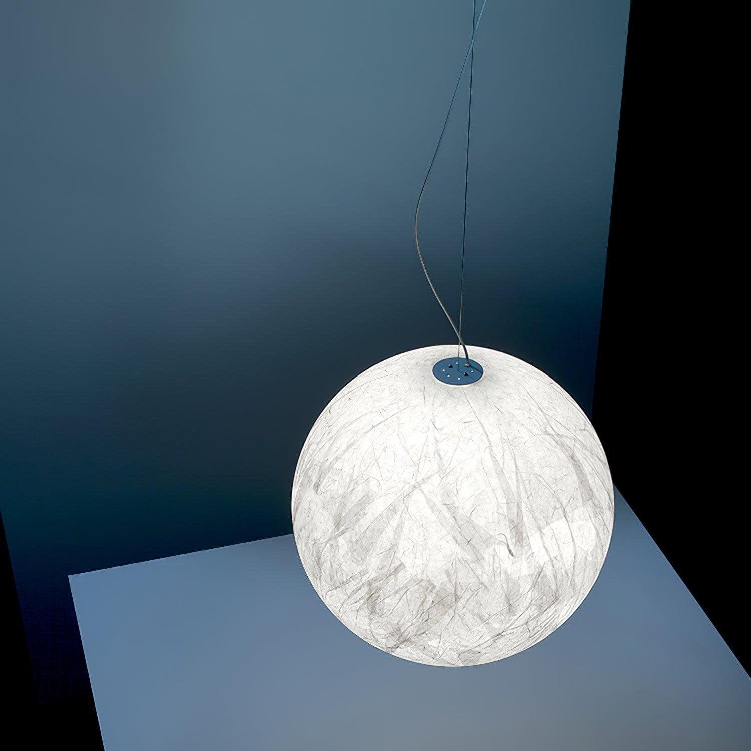 Moon Silk Pendant Lamp - Tranquil LED Lighting with Natural Mulberry Silk Design