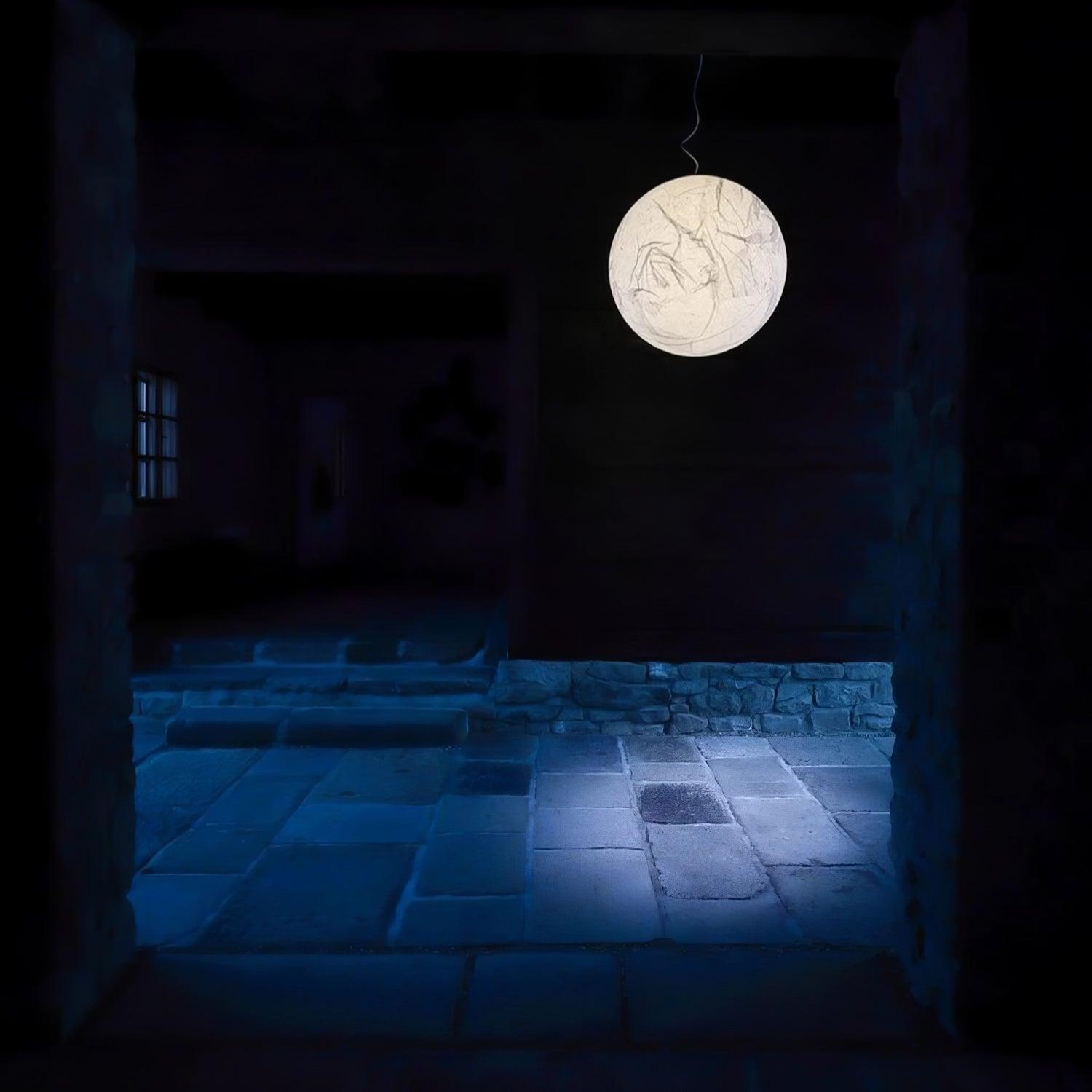 Moon Silk Pendant Lamp - Tranquil LED Lighting with Natural Mulberry Silk Design