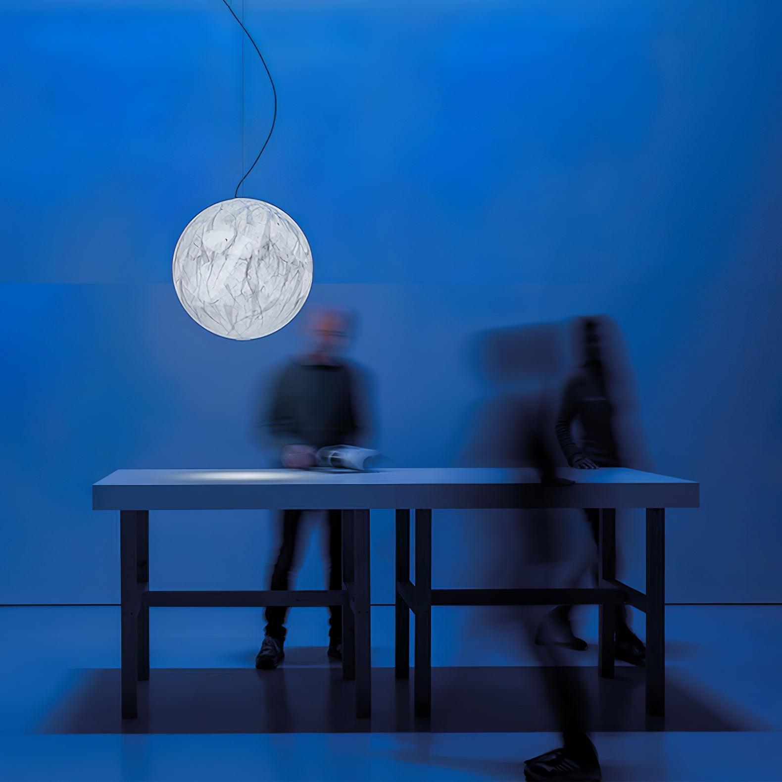 Moon Silk Pendant Lamp - Tranquil LED Lighting with Natural Mulberry Silk Design