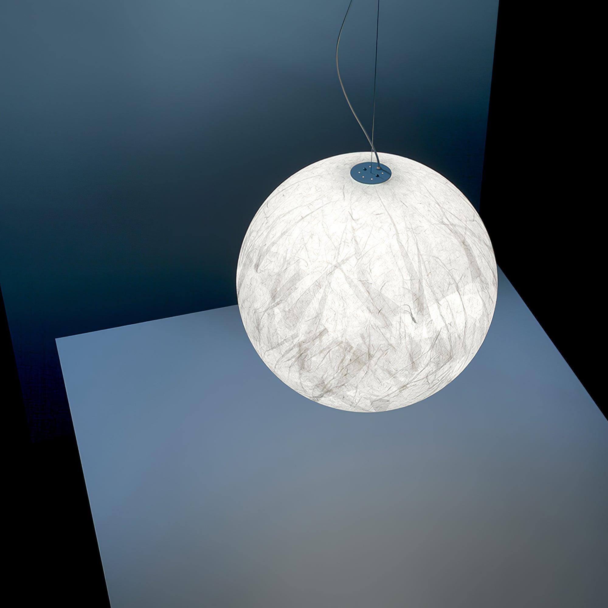 Moon Silk Pendant Lamp - Tranquil LED Lighting with Natural Mulberry Silk Design