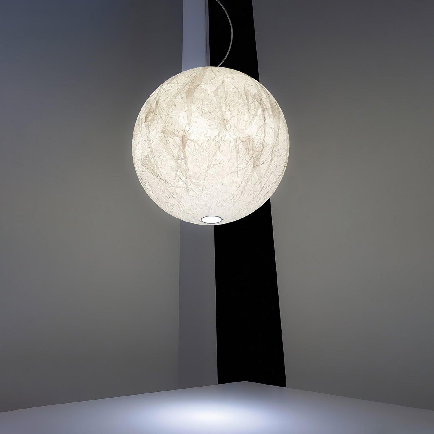 Moon Silk Pendant Lamp - Tranquil LED Lighting with Natural Mulberry Silk Design