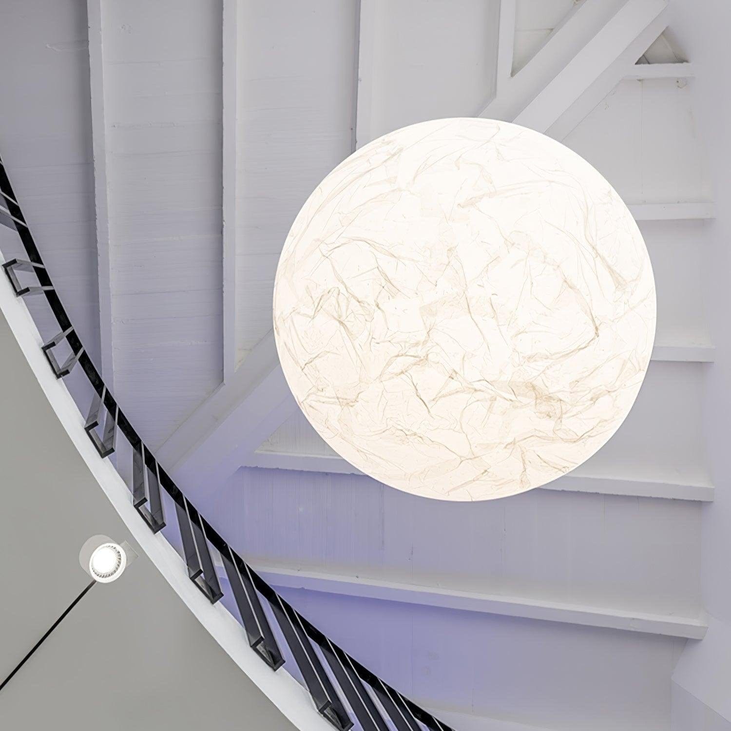 Moon Silk Pendant Lamp - Tranquil LED Lighting with Natural Mulberry Silk Design