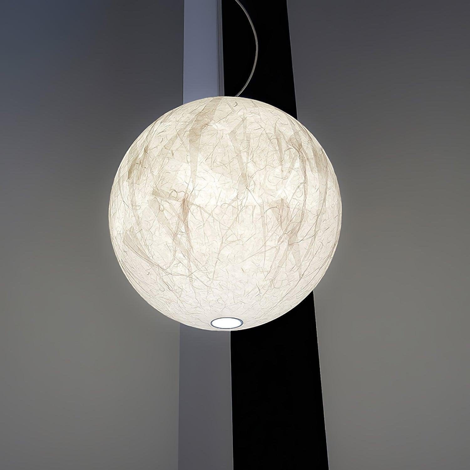 Moon Silk Pendant Lamp - Tranquil LED Lighting with Natural Mulberry Silk Design