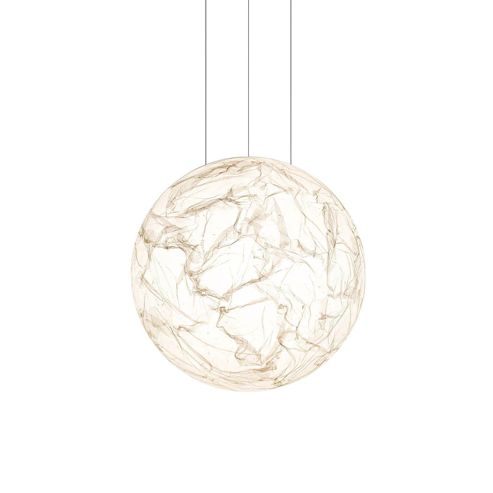 Moon Silk Pendant Lamp - Tranquil LED Lighting with Natural Mulberry Silk Design