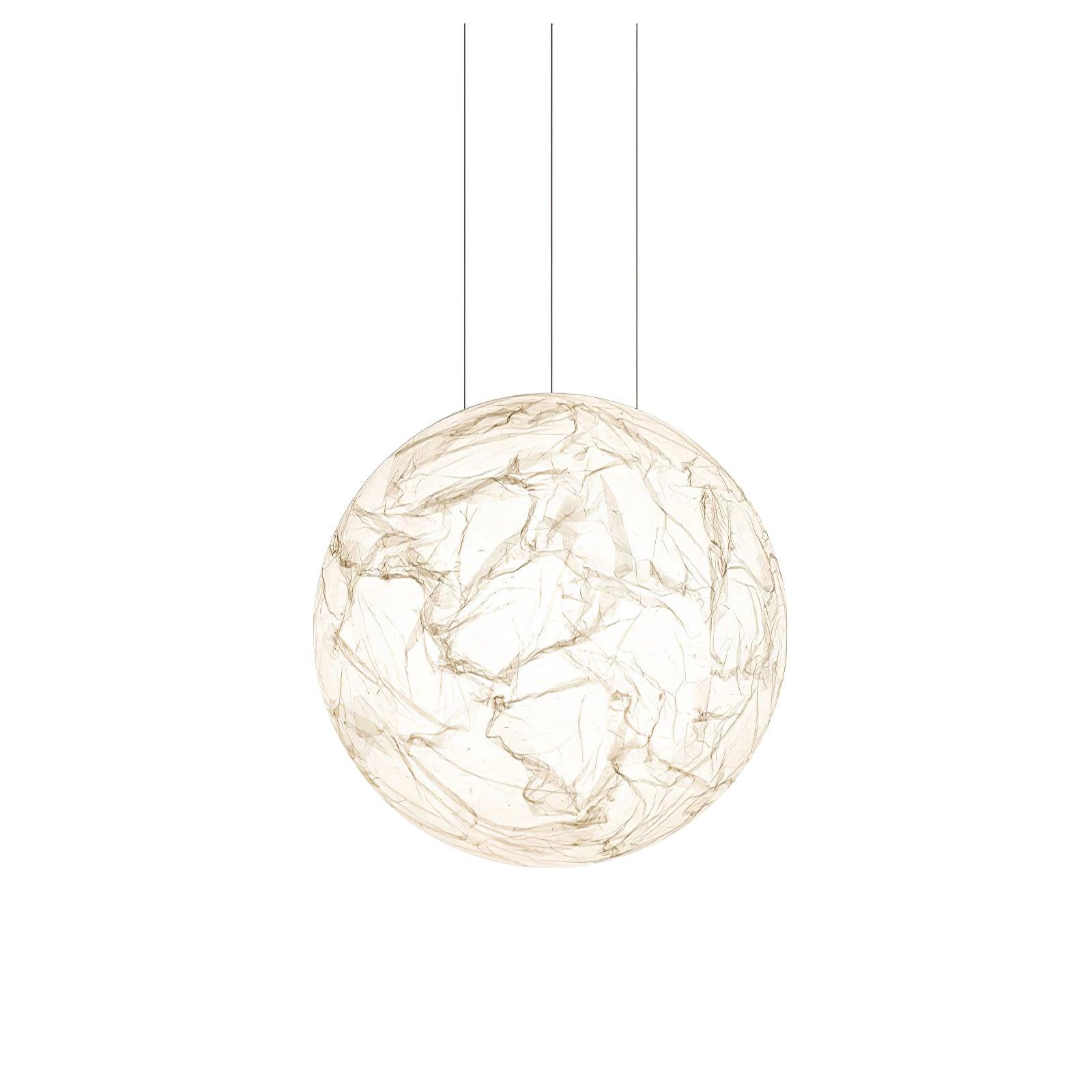 Moon Silk Pendant Lamp - Tranquil LED Lighting with Natural Mulberry Silk Design