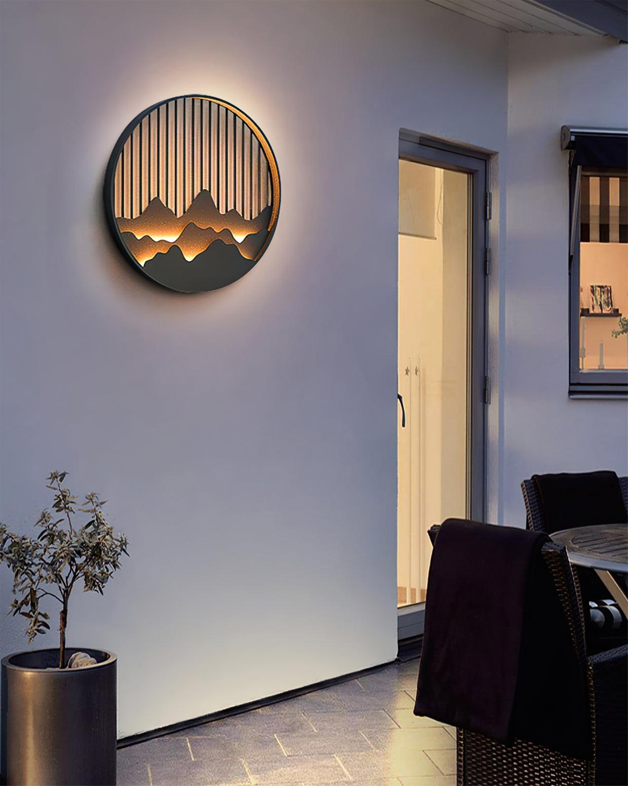 Mountain Outdoor Wall Light – Stylish Circular LED Exterior Fixture