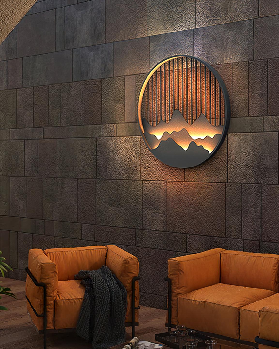 Mountain Outdoor Wall Light – Stylish Circular LED Exterior Fixture