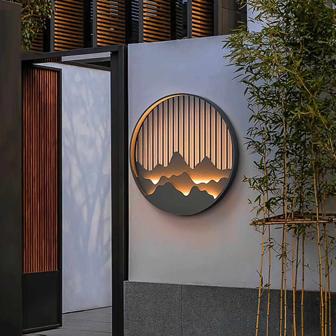 Mountain Outdoor Wall Light – Stylish Circular LED Exterior Fixture