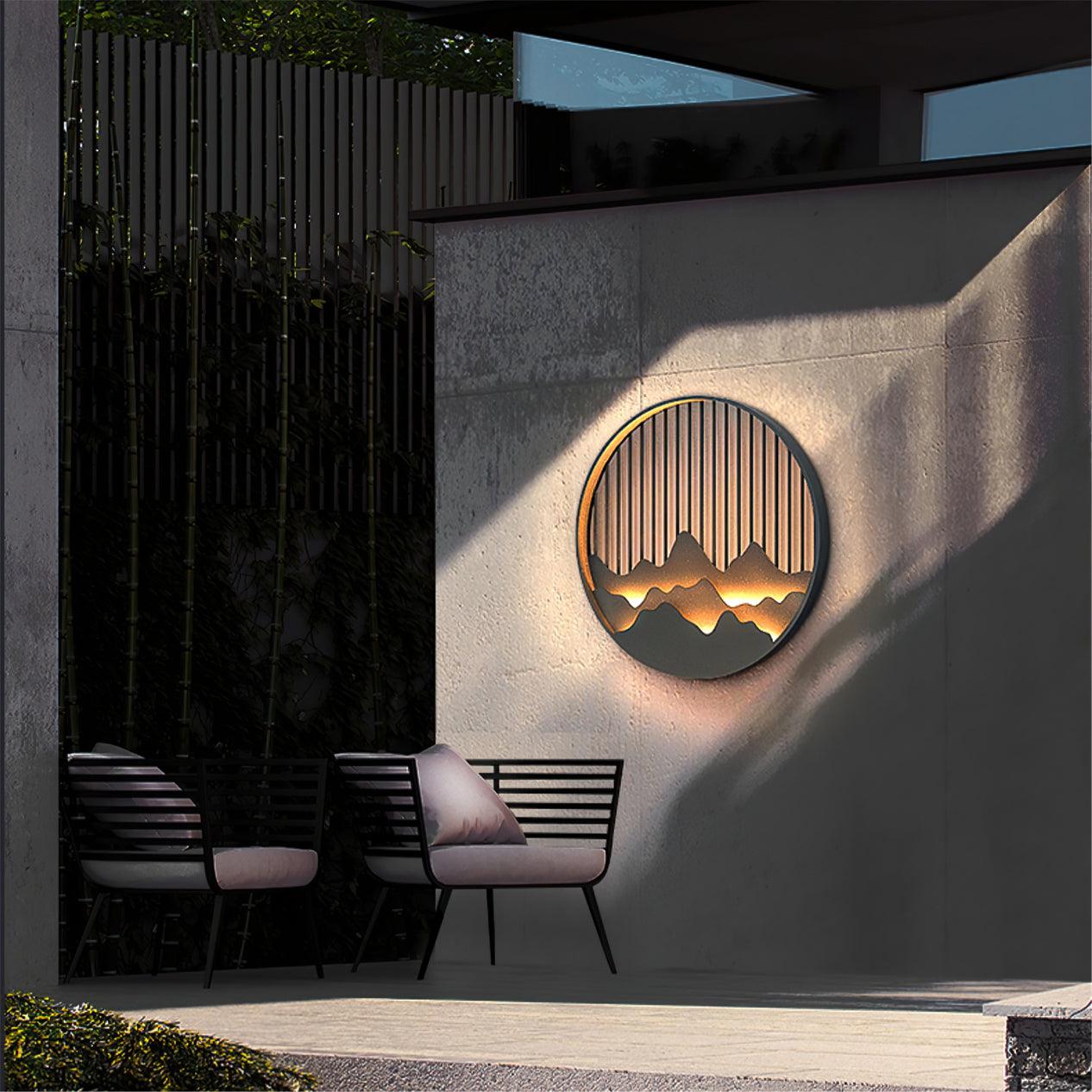 Mountain Outdoor Wall Light – Stylish Circular LED Exterior Fixture