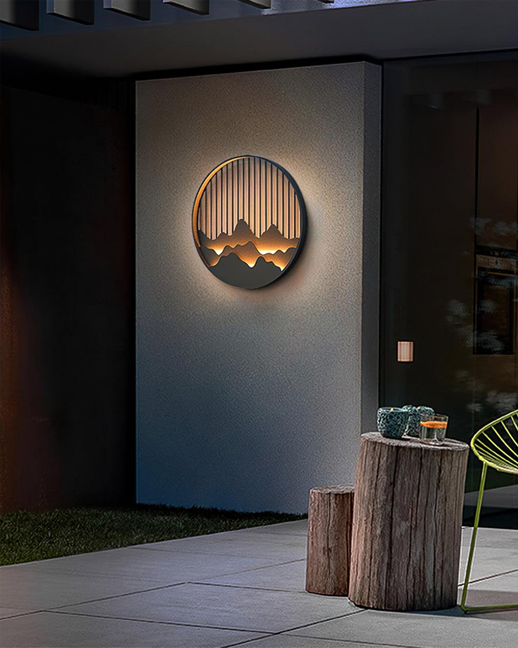 Mountain Outdoor Wall Light – Stylish Circular LED Exterior Fixture