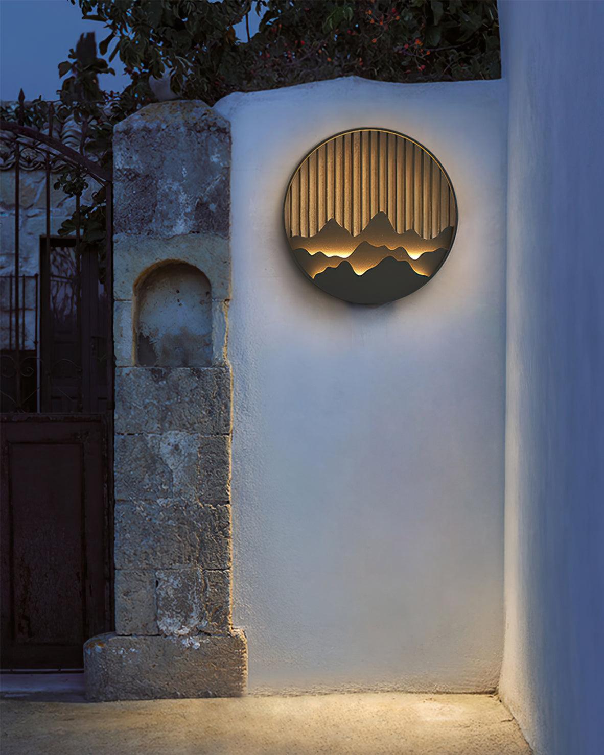 Mountain Outdoor Wall Light – Stylish Circular LED Exterior Fixture