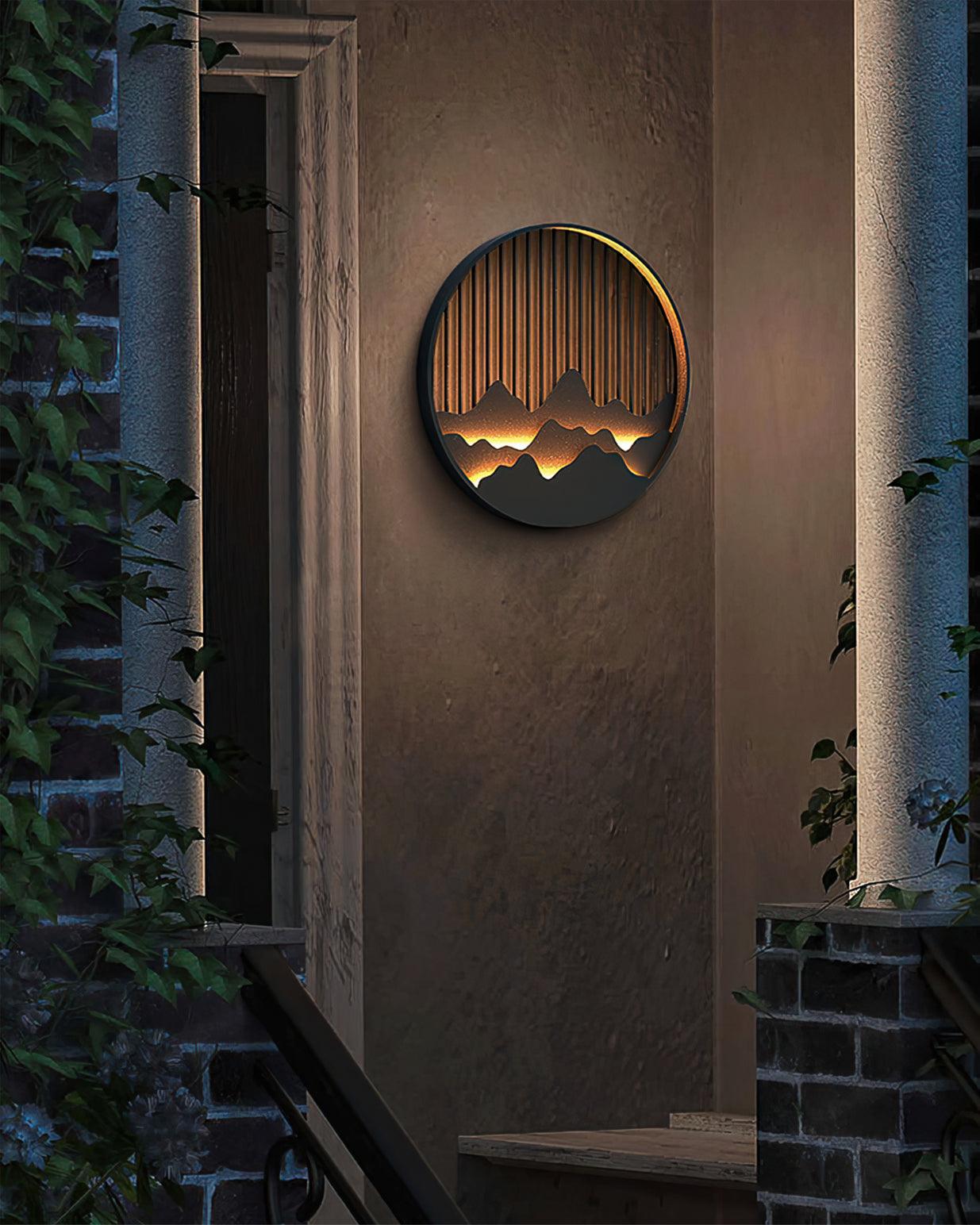 Mountain Outdoor Wall Light – Stylish Circular LED Exterior Fixture