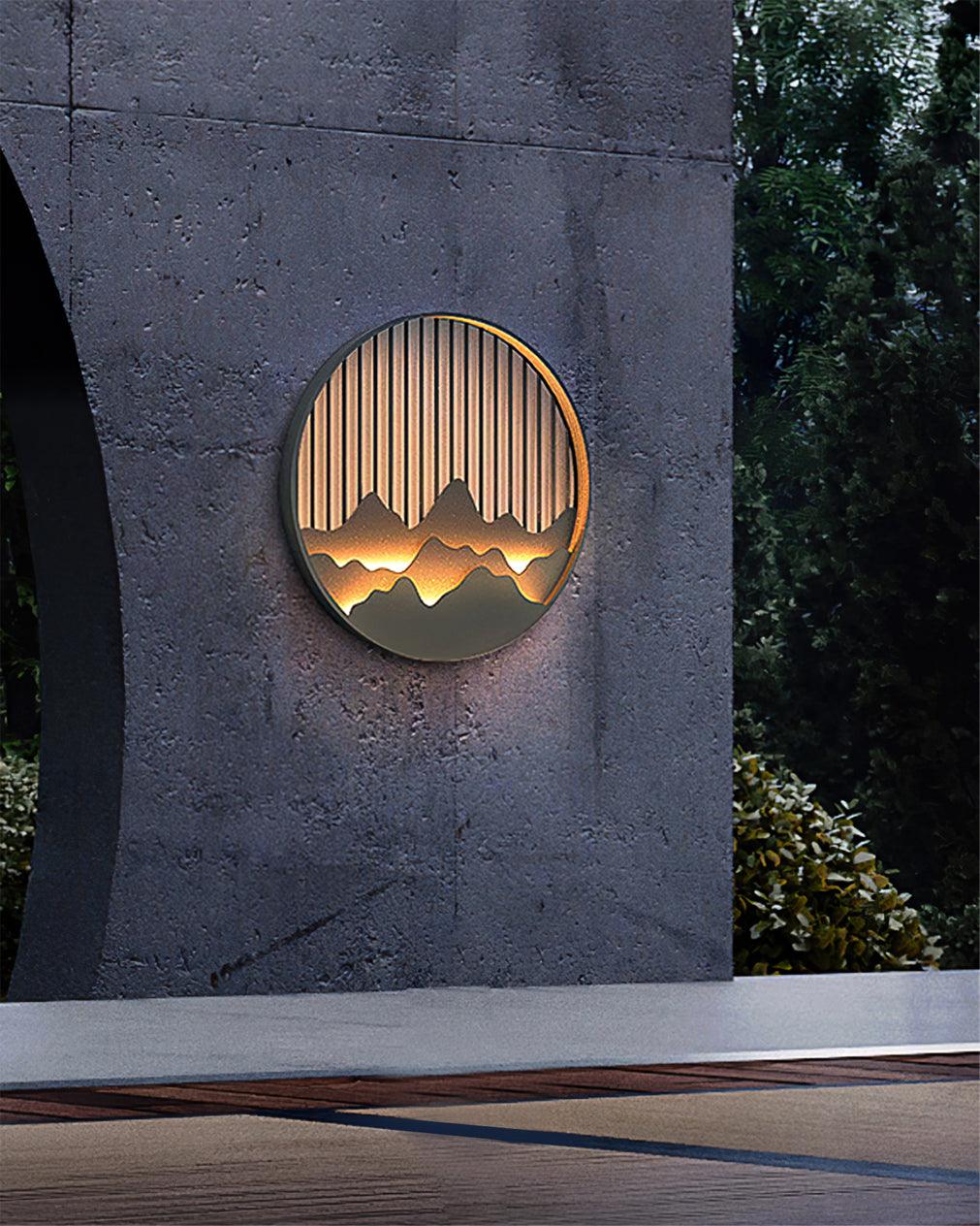 Mountain Outdoor Wall Light – Stylish Circular LED Exterior Fixture