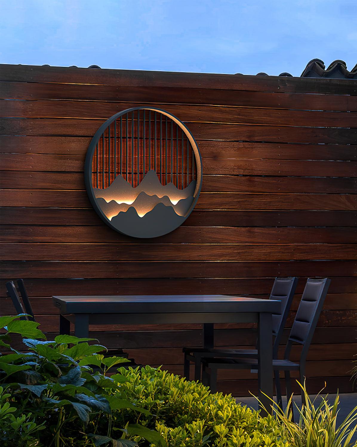 Mountain Outdoor Wall Light – Stylish Circular LED Exterior Fixture