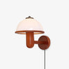 Mushroom Wood Wall Light - Elegant Oak Finish with Soft Glow