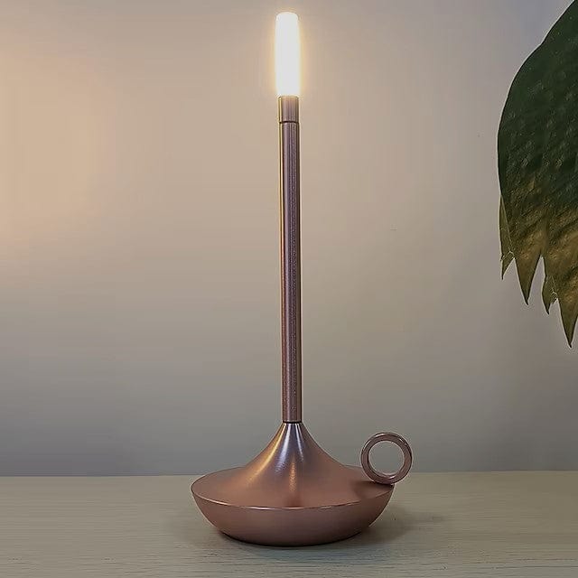 Nordic Candlestick Light – Rechargeable, Dimmable Elegance in Brushed Aluminum