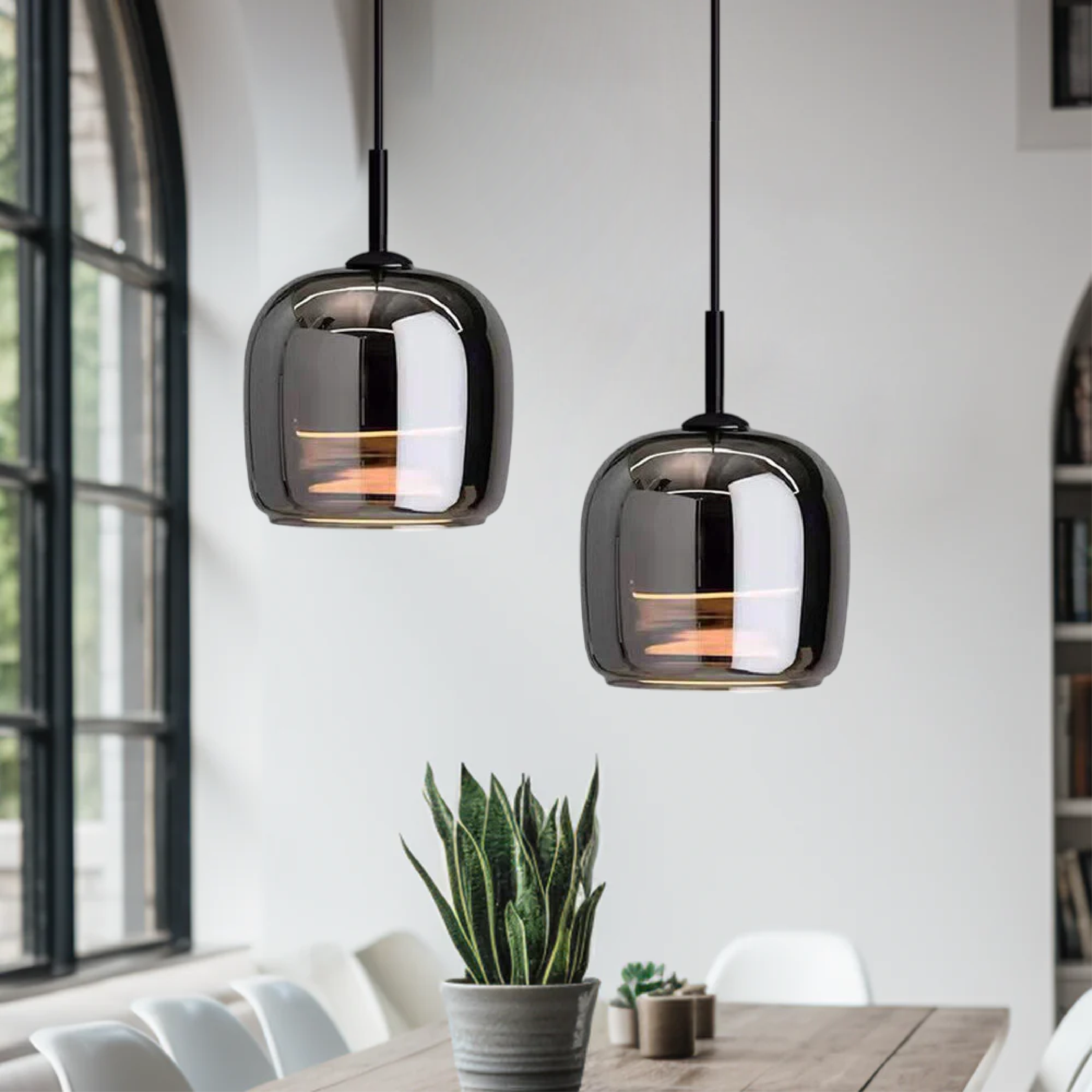 Nordic Black Glass Pendant Light – Modern Elegance for Sophisticated Interiors