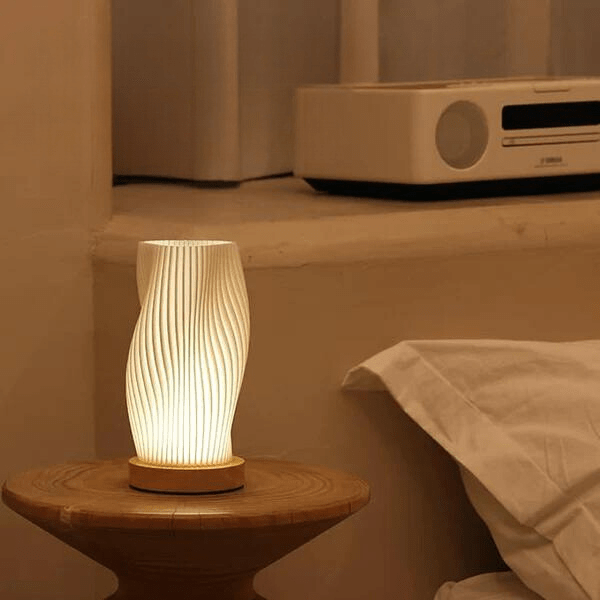 Serene Wavecrest Lamp – Sleek, Dimmable LED with USB Plug-In