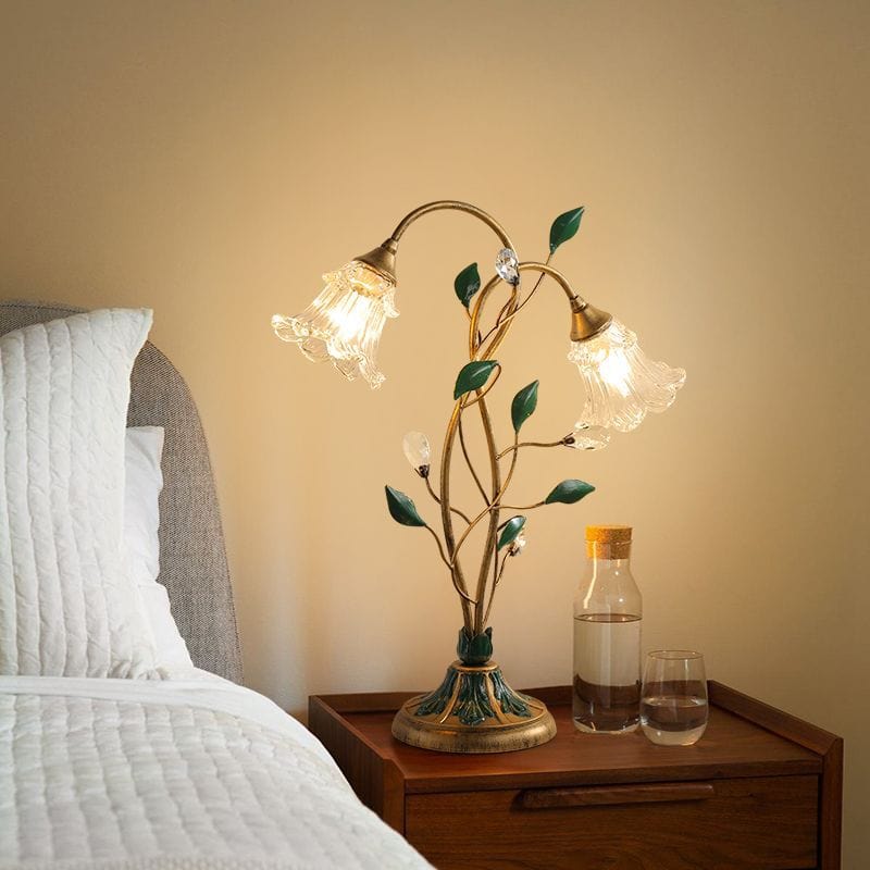 New French Flower Table Lamp – Vintage Elegance with Soft Lighting