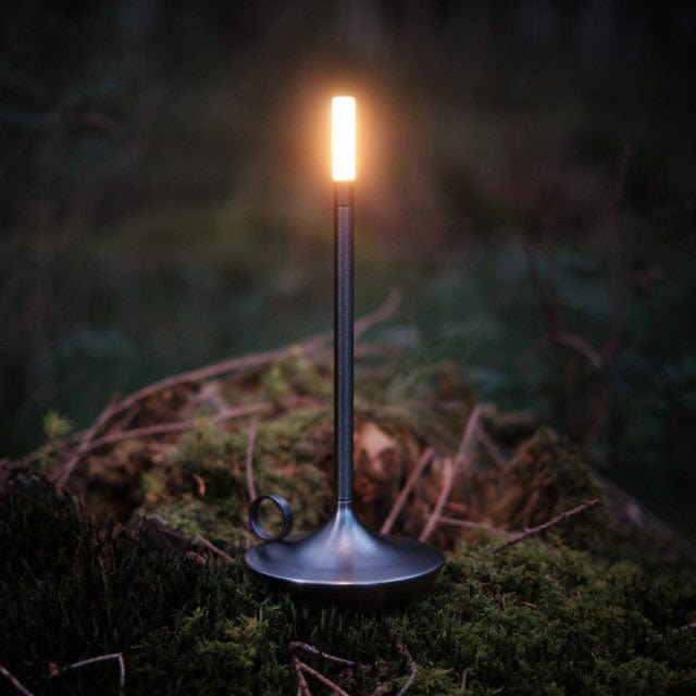 Nordic Candlestick Light – Rechargeable, Dimmable Elegance in Brushed Aluminum