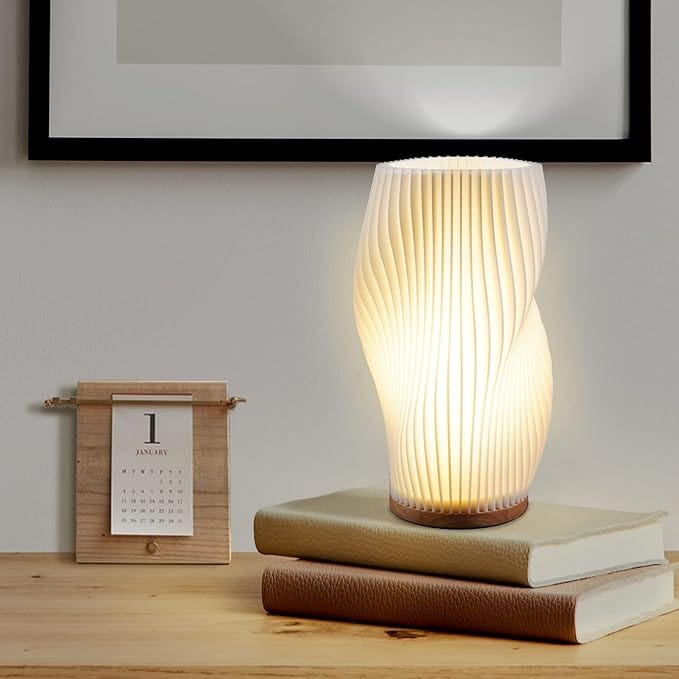 Serene Wavecrest Lamp – Sleek, Dimmable LED with USB Plug-In