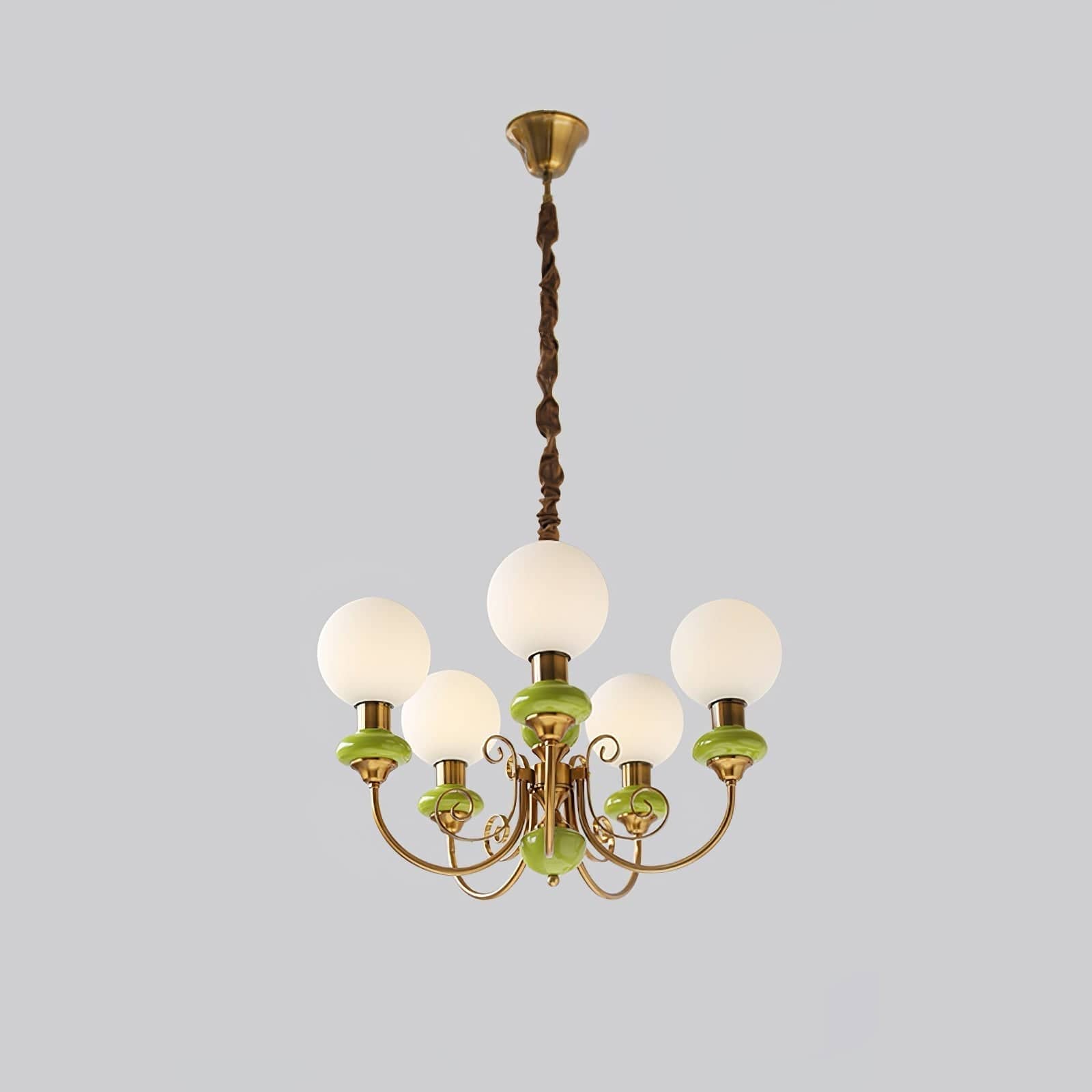 Onyx Chandelier - Modern Green Glass Statement Piece