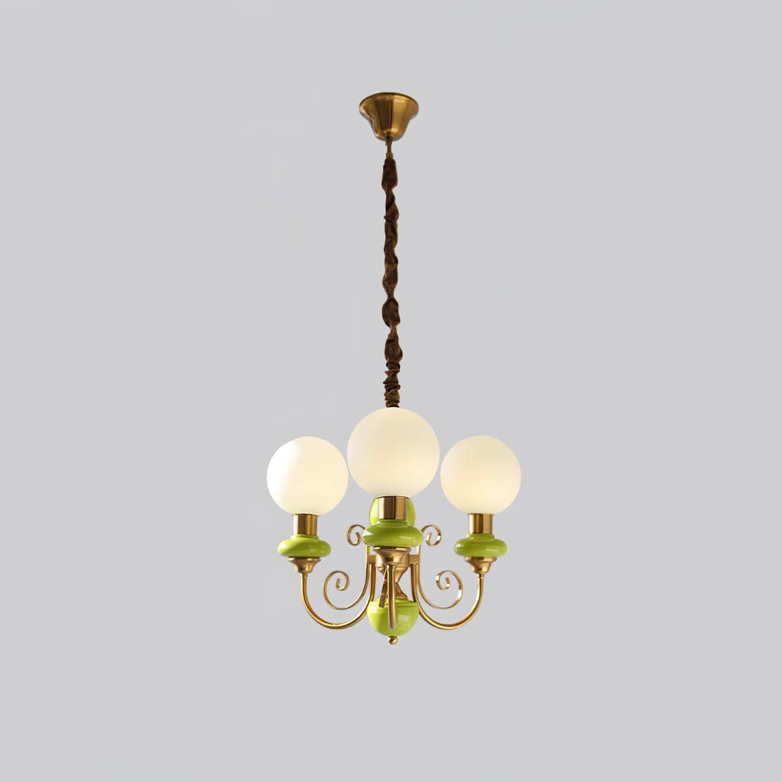 Onyx Chandelier - Modern Green Glass Statement Piece